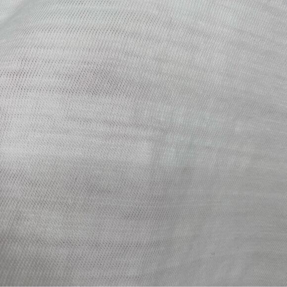 Loft Slub Knit White U-Neck 3/4 Raglan Tie Sleeve 100% Cotton Knit Top Coastal L - Picture 4 of 10